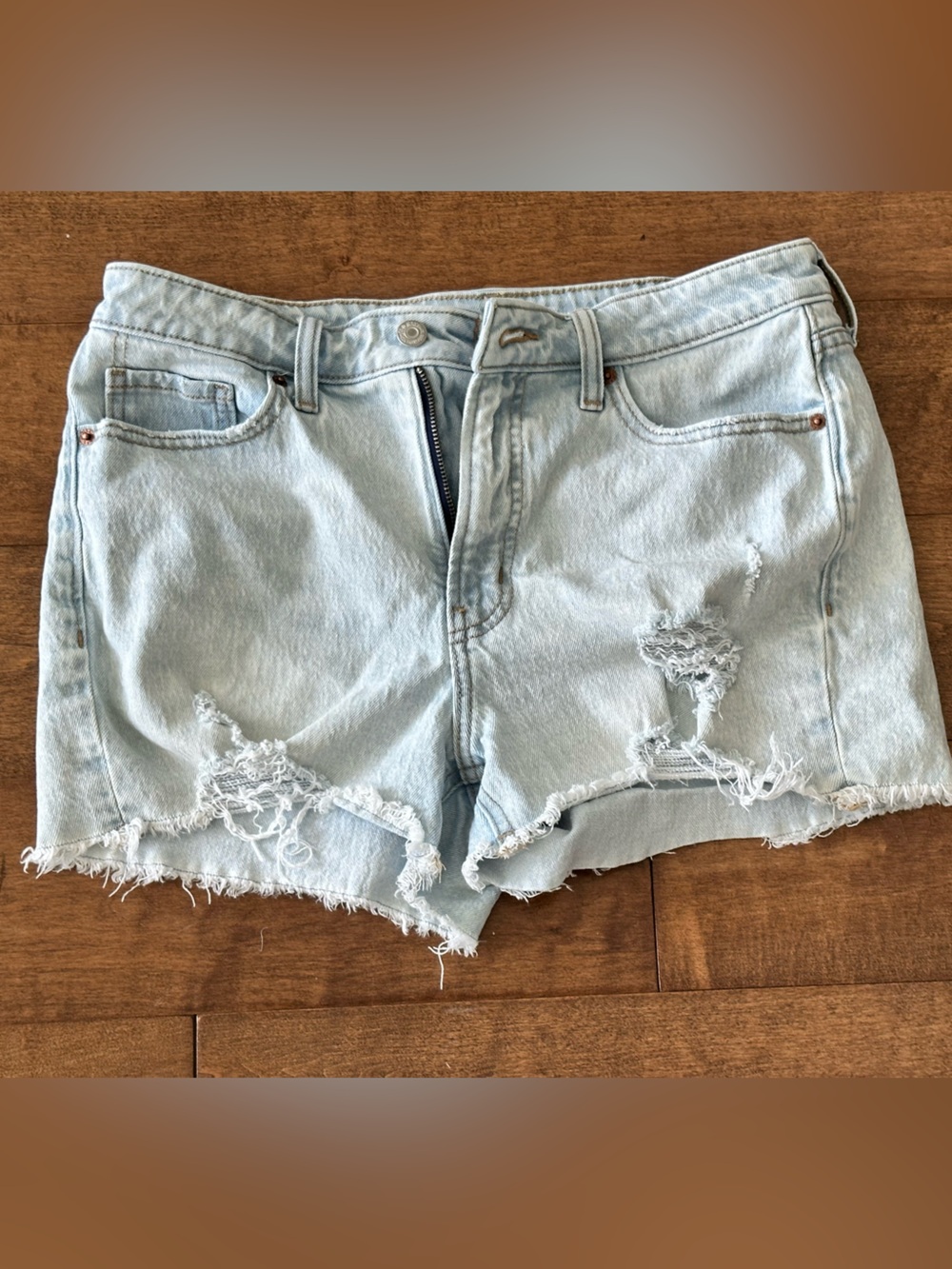 Old Navy Light Blue Distressed Denim Shorts